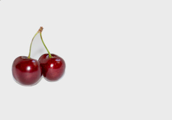Red sweet cherry isolated on white background 15