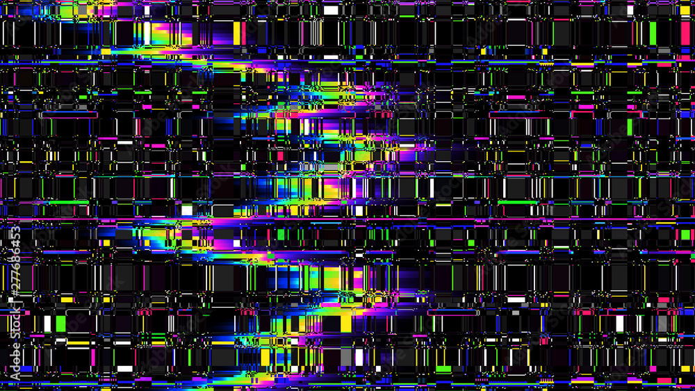 Poster glitch background. computer screen error. digital pixel noise abstract design. television signal fai