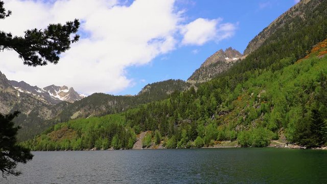 The beautiful Aiguestortes i Estany de Sant Maurici National Park of the Spanish Pyrenees in Catalonia