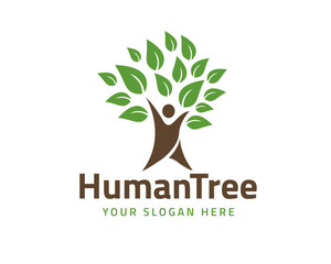 Obraz premium People Tree Vector Logo Template