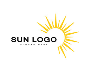 Vector Icon Logo Sun over horizonv