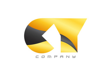 CY C Y yellow black combination alphabet letter logo icon design