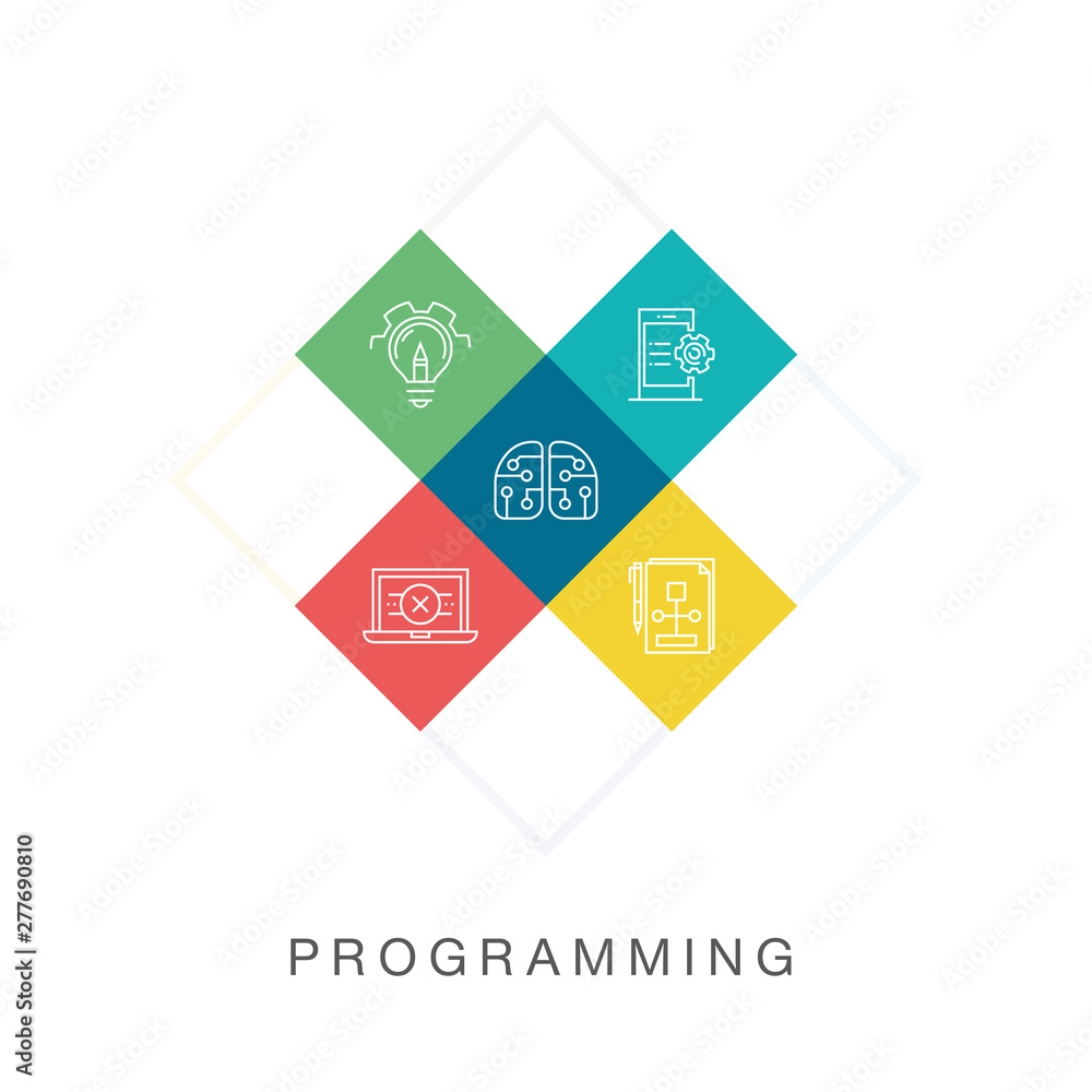 Poster programming icon concept