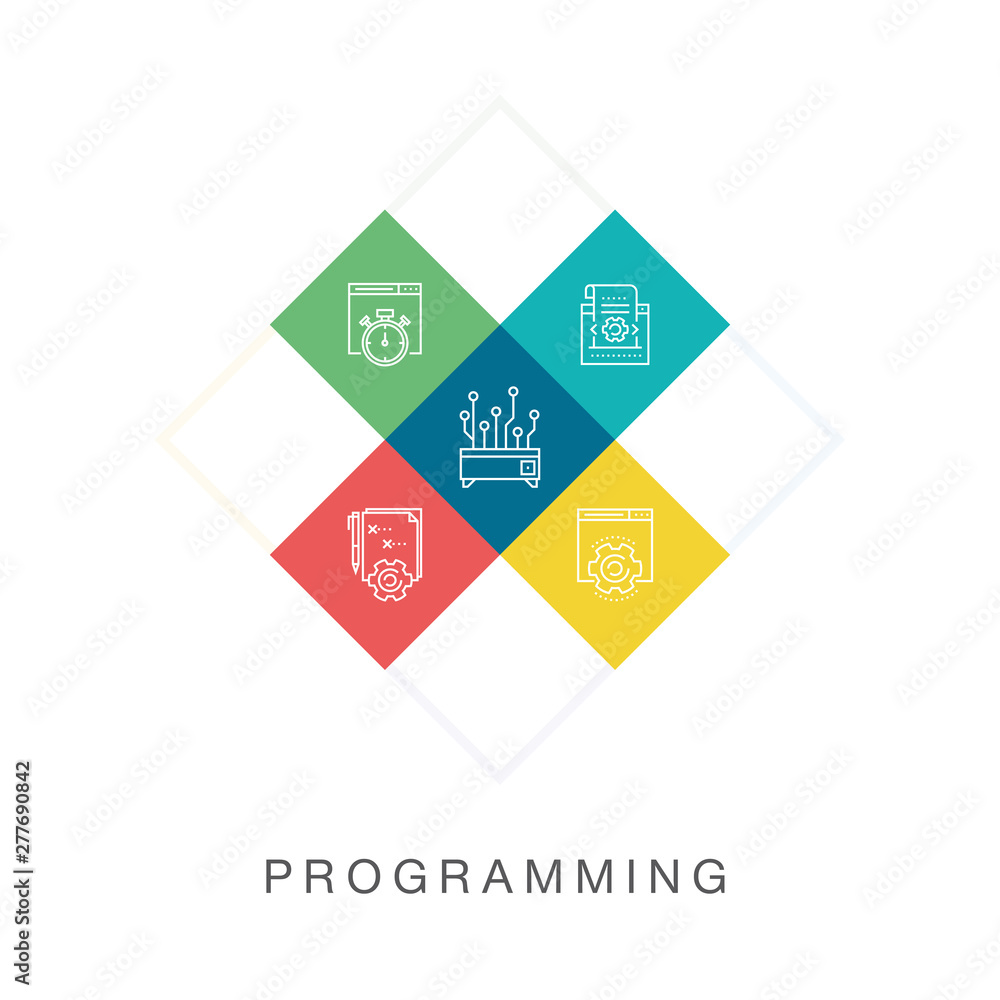 Poster programming icon concept