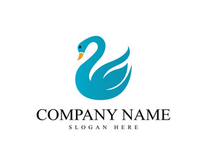Swan logo Template vector icon illustration design