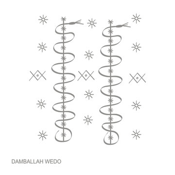 vector icon with veve vodoo symbol Damballah Weddo