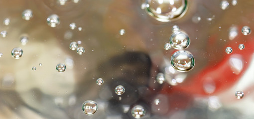 Bubbles of air on the surface of water as an abstract background