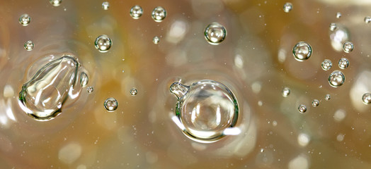 Bubbles of air on the surface of water as an abstract background