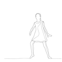 sketch with lines, girl dancing dance