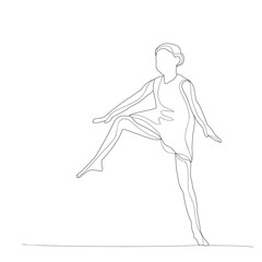 sketch with lines, girl dancing dance