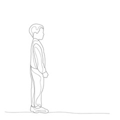 vector, isolated, sketch with lines, boy coming