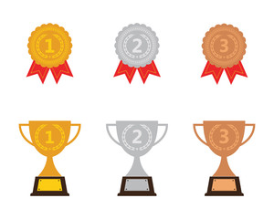 Trophy cup vector icon winner symbol