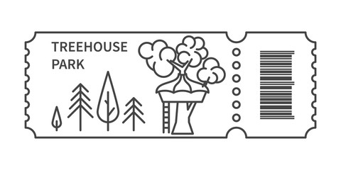 Ticket with barcode and Treehouse