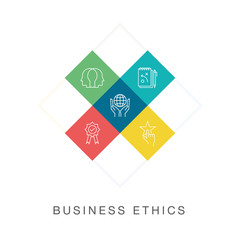 BUSINESS ETHICS LINE ICON SET