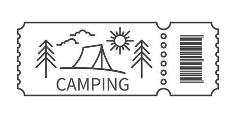 Fototapeta premium Ticket with barcode and Tent
