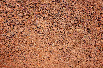 Volcanic slag scattered at the foot