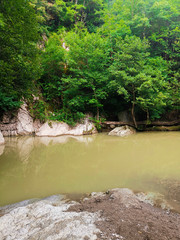 The river with stages in park of Soroa. Cuba.