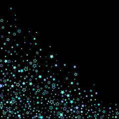 Blue, cyan, turquoise glitter stars, confetti.