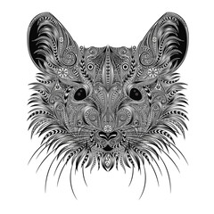 Vector mouse made of patterns. Symbol of the New Year 2020