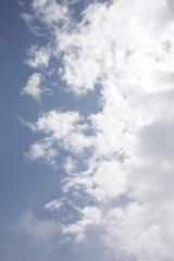 clouds with blue sky on the background with copy space for your text