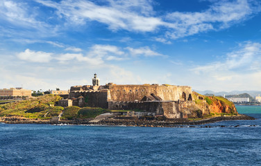 Fototapeta na wymiar Fortress the Castillo San Felipe del Morro in San Juan, Puerto Rico