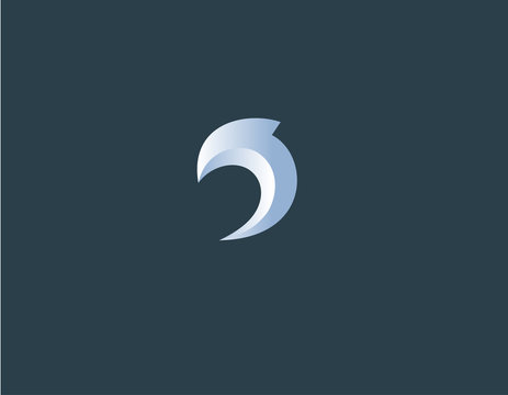 Creative white logo abstract dolphin icon