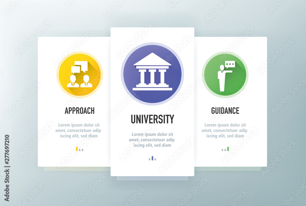 Aufkleber tutoring icons for website and mobile app onboarding screens vector template stock illustration