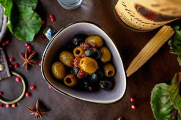 Marinated olives
