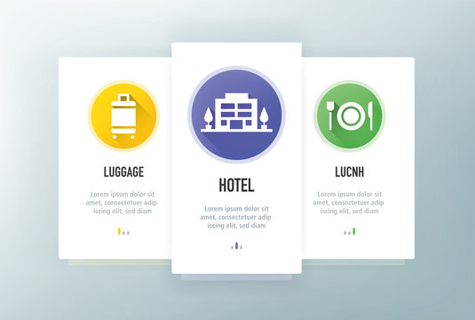 Tourism And Tavel Icons for Website and mobile app onboarding screens vector template stock illustration