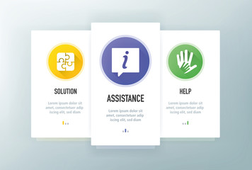 Support Icons for Website and mobile app onboarding screens vector template stock illustration