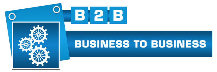 B2B - Business To Business Blue Squares Symbol Horizontal 
