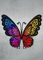 La mariposa de varios colores frecuentemente evoca belleza, libertad, cambio, alegría, feminidad, naturaleza y elementos terrestres.