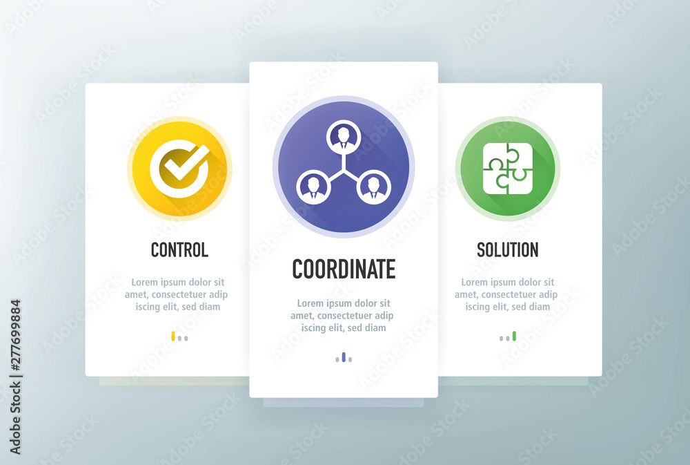 Poster management icons for website and mobile app onboarding screens vector template stock illustration