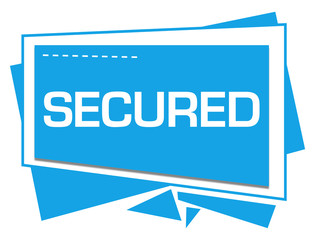 Secured Blue Squares Triangles Text 