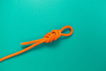 Knot from a climbing rope.