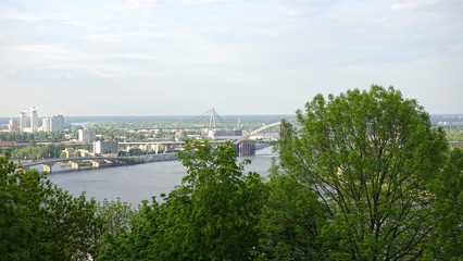 Fototapeta na wymiar View of Kiev and the Dnieper in the spring