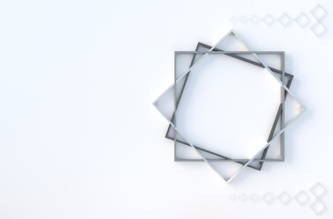 White geometric cube shapes  background. for design decorate. Realistic 3D render.