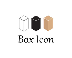 Open cardboard box icon illustration