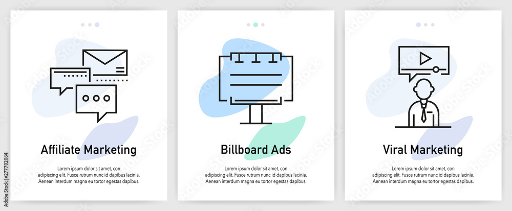 Poster digital marketing icons for website and mobile app onboarding screens vector template stock illustra