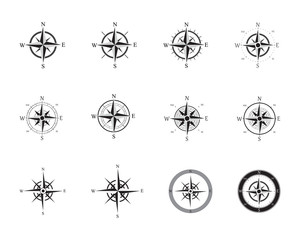 compass logo template  vector illustration - obrazy, fototapety, plakaty