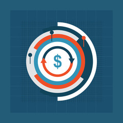 Business Pie flat Chart Icon for report, business analytics, data visualization and presentation
