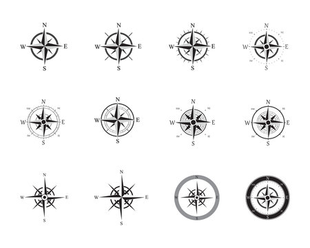 compass logo template  vector illustration