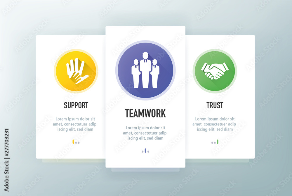 Aufkleber collaboration icons for website and mobile app onboarding screens vector template stock illustration