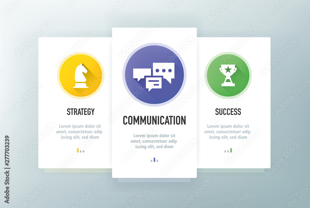 Poster collaboration icons for website and mobile app onboarding screens vector template stock illustration