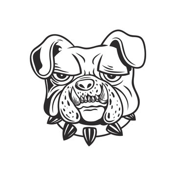 illustration of bulldog head ,sticker vector