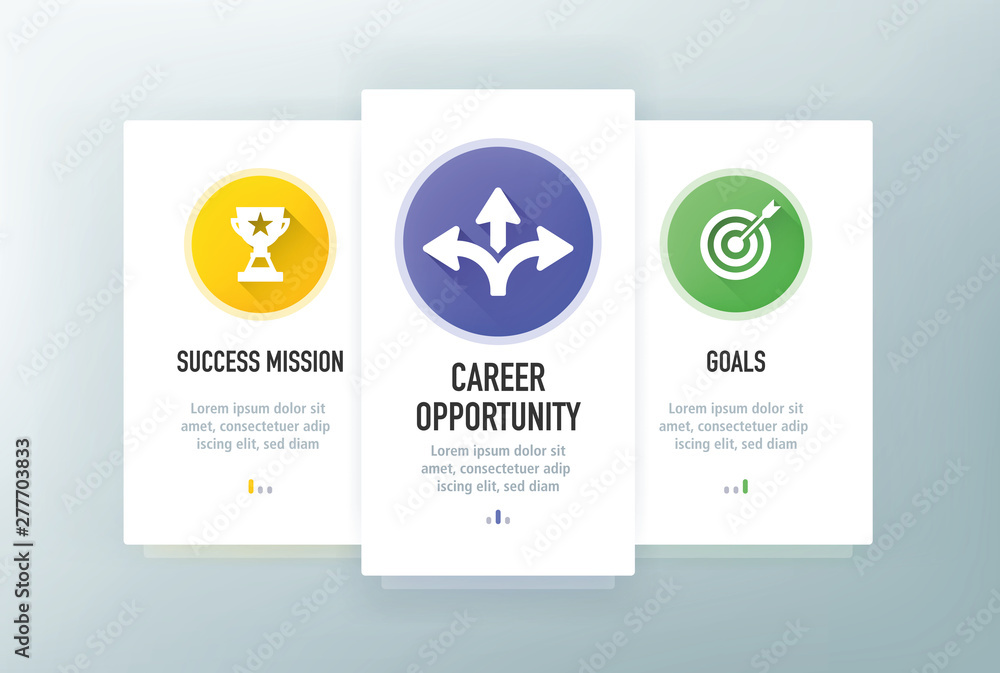 Poster business management icons for website and mobile app onboarding screens vector template stock illust