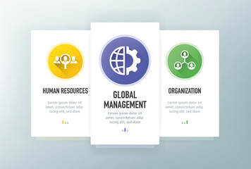 Business Management Icons for Website and mobile app onboarding screens vector template stock illustration