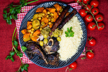 beef tajine with vegetables and Semolina