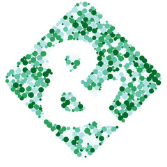 Ampersand sign color distributed circles dots illustration