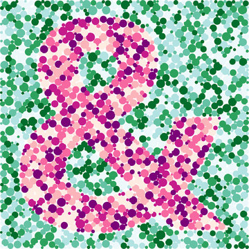 Ampersand sign color distributed circles dots illustration